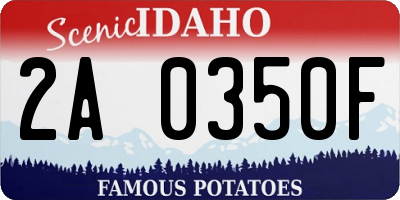 ID license plate 2A0350F