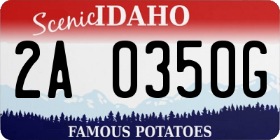 ID license plate 2A0350G