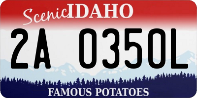 ID license plate 2A0350L