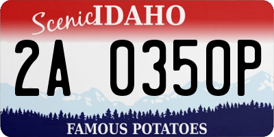 ID license plate 2A0350P