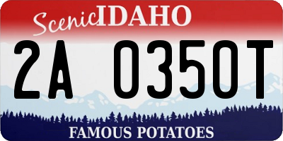 ID license plate 2A0350T