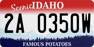 ID license plate 2A0350W