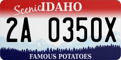 ID license plate 2A0350X