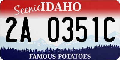 ID license plate 2A0351C