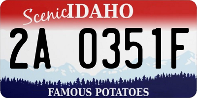 ID license plate 2A0351F