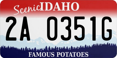 ID license plate 2A0351G
