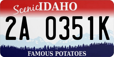 ID license plate 2A0351K