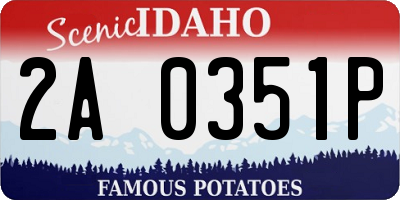 ID license plate 2A0351P
