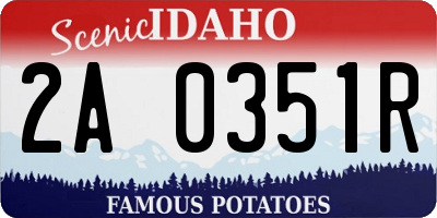 ID license plate 2A0351R