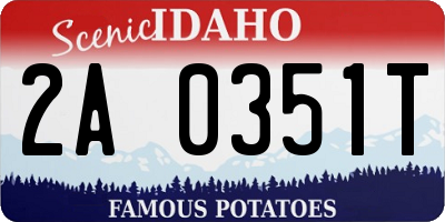 ID license plate 2A0351T