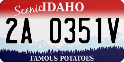 ID license plate 2A0351V