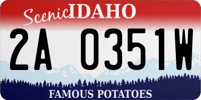 ID license plate 2A0351W