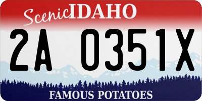 ID license plate 2A0351X