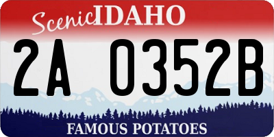 ID license plate 2A0352B