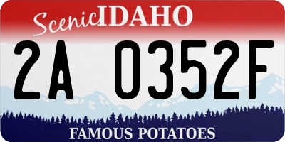 ID license plate 2A0352F
