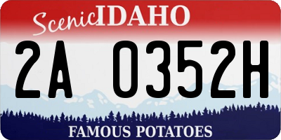 ID license plate 2A0352H