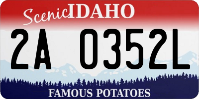 ID license plate 2A0352L