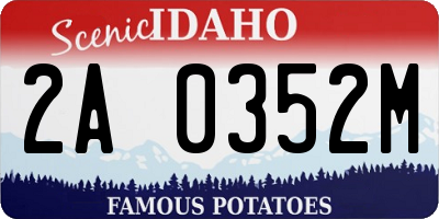 ID license plate 2A0352M