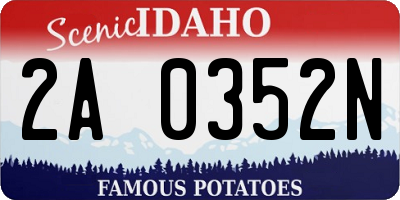 ID license plate 2A0352N