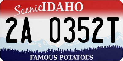 ID license plate 2A0352T