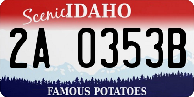 ID license plate 2A0353B