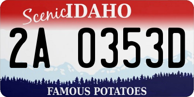 ID license plate 2A0353D