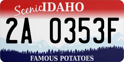 ID license plate 2A0353F