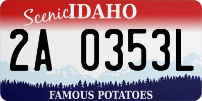 ID license plate 2A0353L