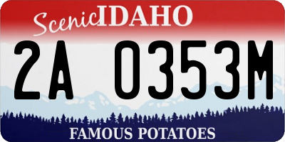 ID license plate 2A0353M