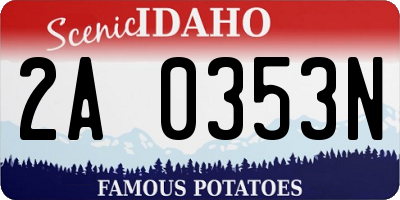 ID license plate 2A0353N