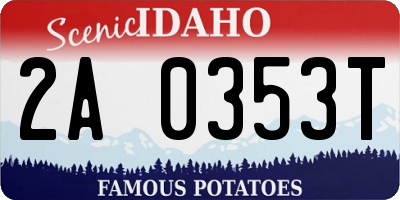 ID license plate 2A0353T