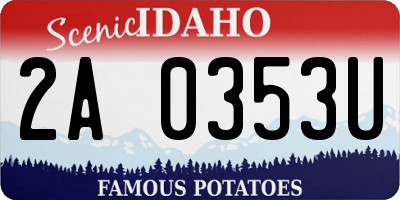ID license plate 2A0353U