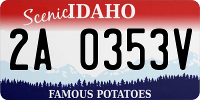 ID license plate 2A0353V