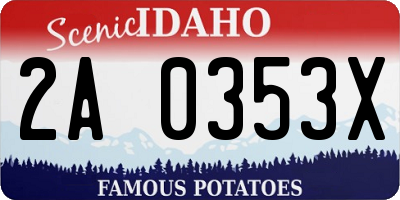 ID license plate 2A0353X