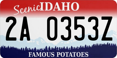 ID license plate 2A0353Z