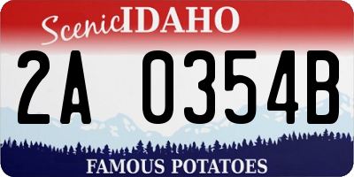 ID license plate 2A0354B