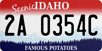 ID license plate 2A0354C