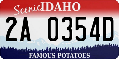 ID license plate 2A0354D