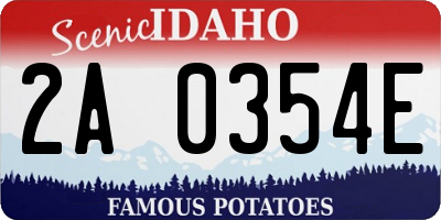 ID license plate 2A0354E