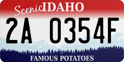 ID license plate 2A0354F
