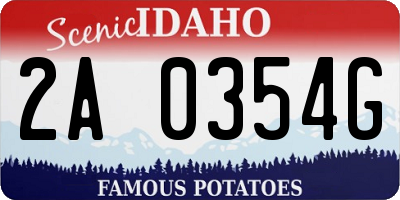 ID license plate 2A0354G