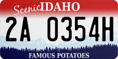 ID license plate 2A0354H