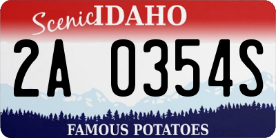 ID license plate 2A0354S