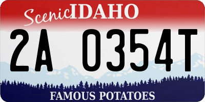 ID license plate 2A0354T