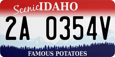 ID license plate 2A0354V