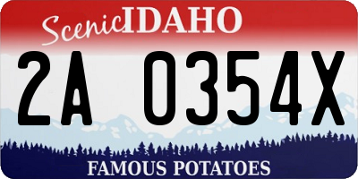 ID license plate 2A0354X