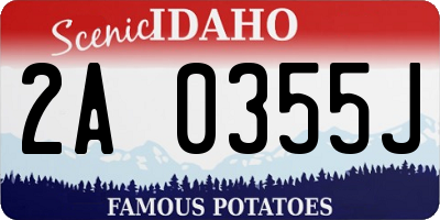 ID license plate 2A0355J