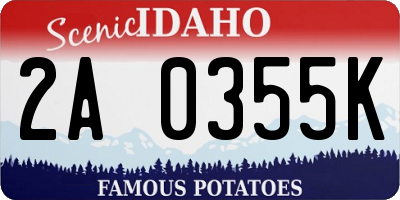 ID license plate 2A0355K