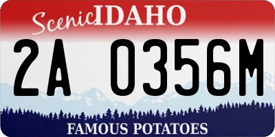 ID license plate 2A0356M