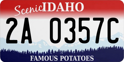 ID license plate 2A0357C